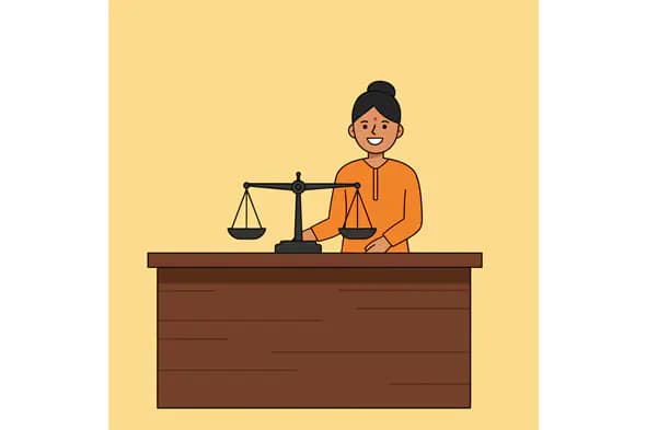 Indian Female Judge Vector Illustration