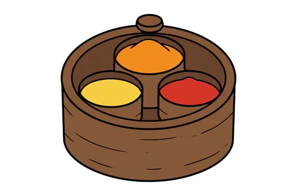 Wooden Spice Box Vector