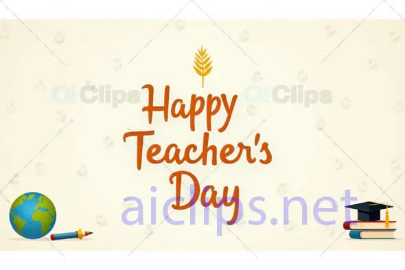 Happy Teacher’s Day Greeting with Globe and Books