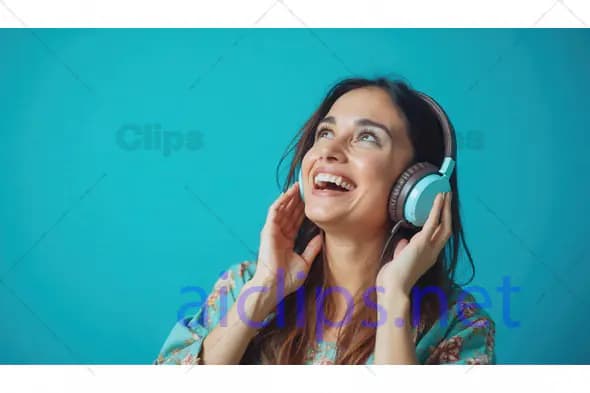 Young Woman Enjoying Music with Headphones