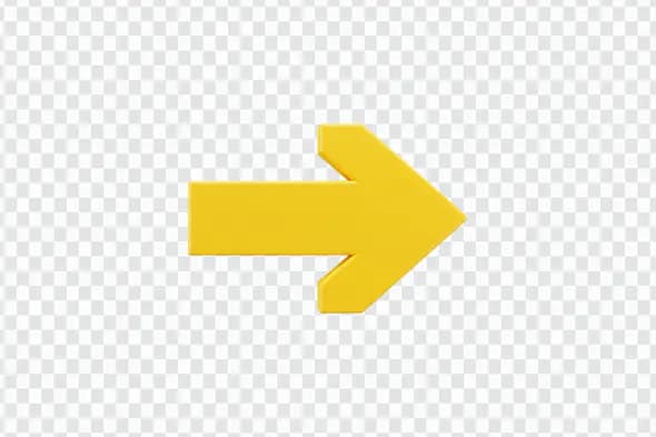 Bright Yellow Directional Arrow Symbol PNG Clipart