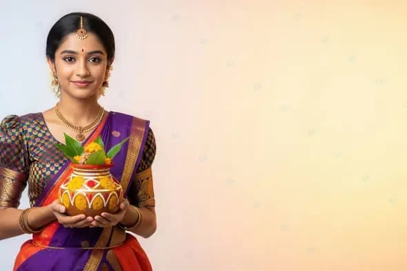 Auspicious Offering in Silk Saree