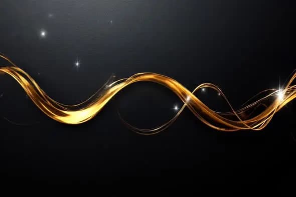 Elegant Golden Wave with Sparkles on Dark Background