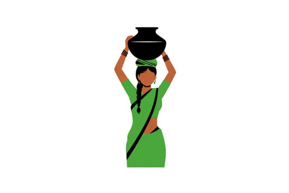 Green Sari Water Bearer Vector