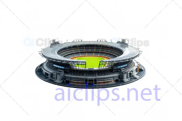 3D Football Stadium Model with Modern Architecture