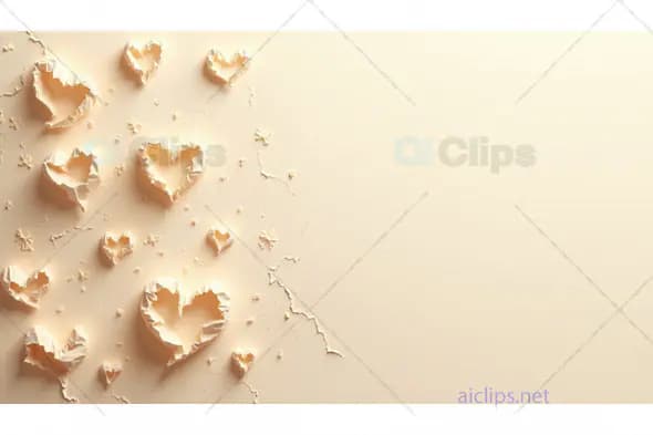 Crinkled Paper Hearts Background