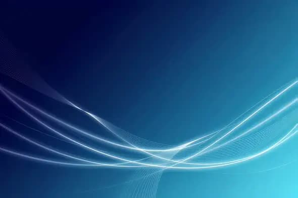 Smooth flowing lines on blue gradient background