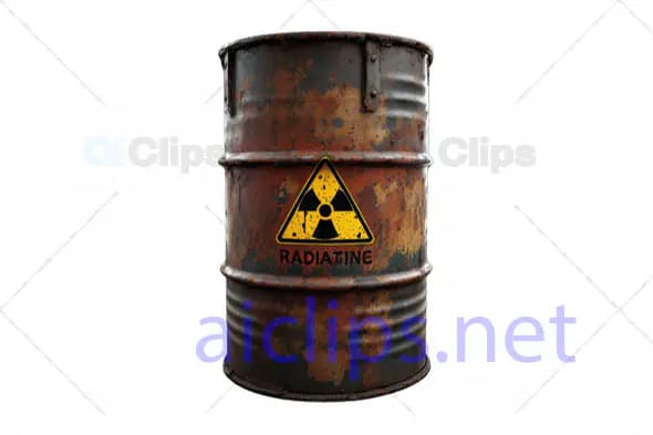 3D Corroded Radioactive Waste Barrel