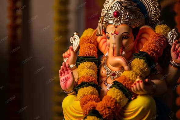 Resplendent Ganesha Festooned with Marigolds