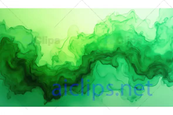 Green Ink Flow Abstract