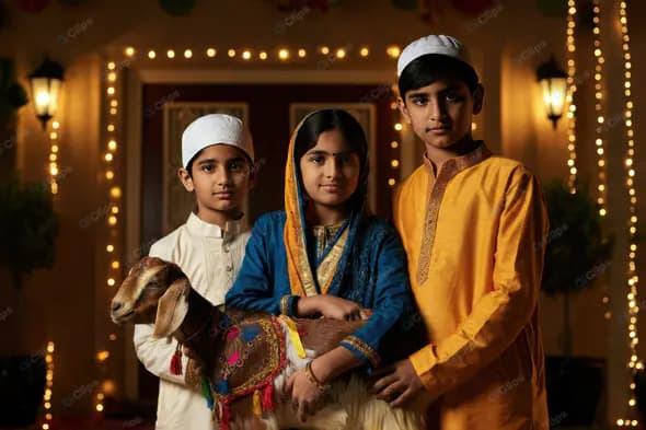 Enhanced Festive Eid Celebration with Children