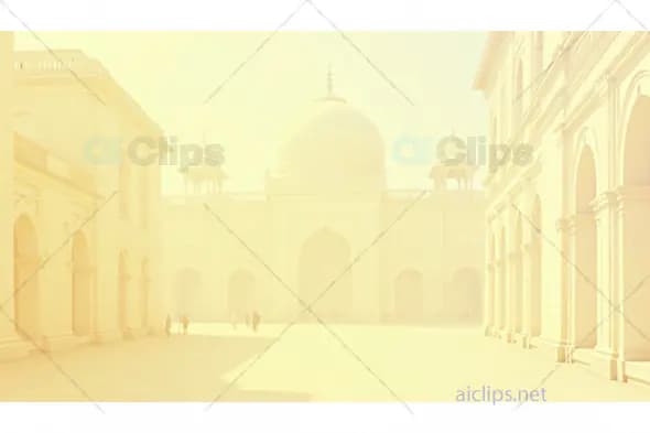 Sunlit Courtyard of an Indian Palace