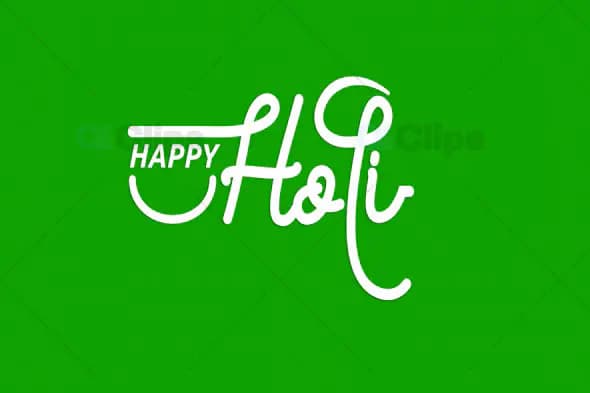 Happy Holi Text Animation on Green Screen