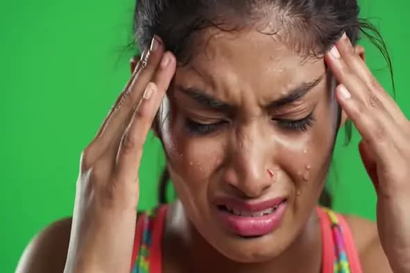 Migraine Distress on Green Screen
