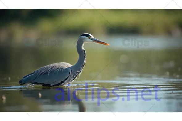 Great Blue Heron in Wetland