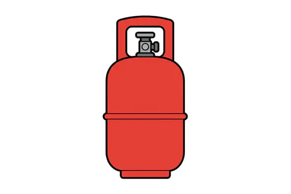 Red Gas Cylinder Vector