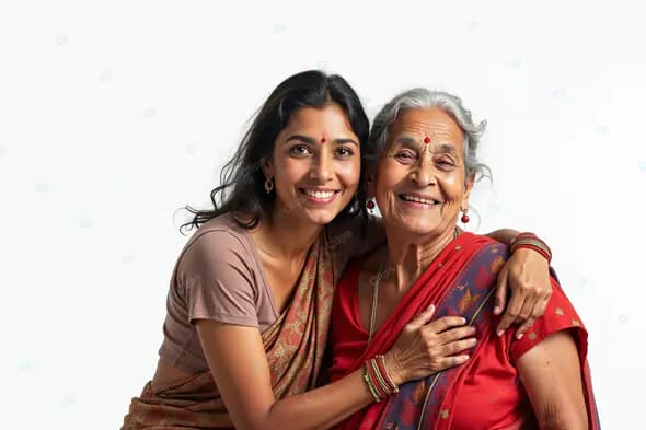Intergenerational Bond in Indian Attire