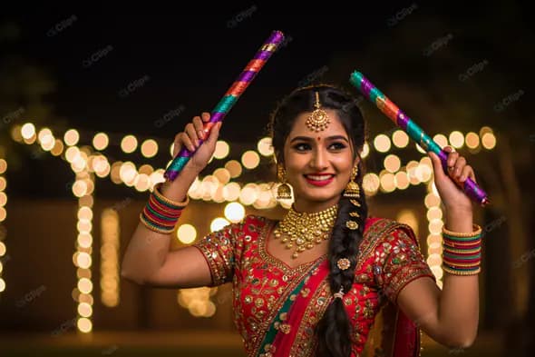 Festive Dandiya Dancer