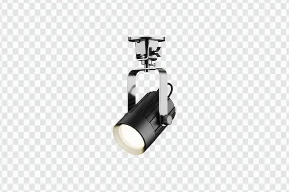Adjustable Black and Chrome Ceiling Spotlight Clipart PNG