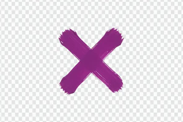 Vibrant Purple X Brushstroke Symbol PNG Clipart
