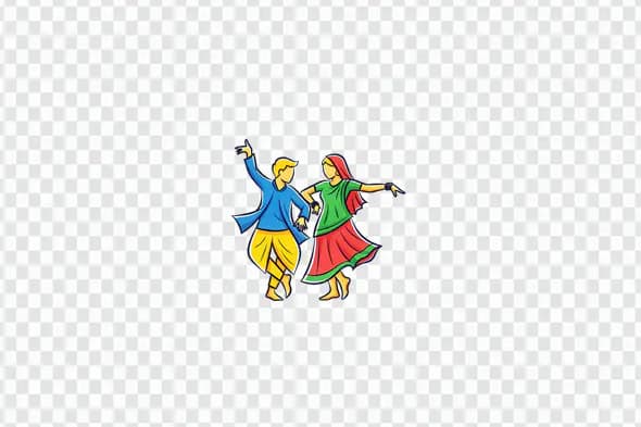 Colorful Indian Folk Dancers Performing Traditional PNG