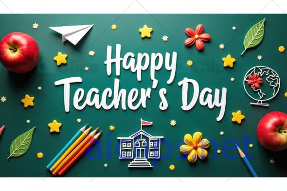 Happy Teacher's Day School Chalkboard Design