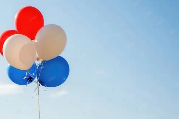 Patriotic Balloons Against a Clear Sky