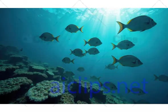 School of Fish in Coral Reef