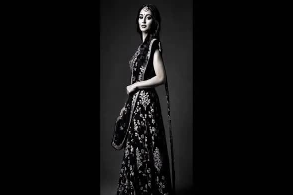 Elegant Traditional Attire in Monochrome