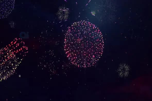 Vibrant Fireworks Display Against Night Sky