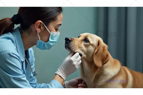 Veterinarian Examining Dog