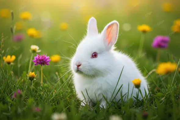 Enchanting Bunny in Wildflower Meadow