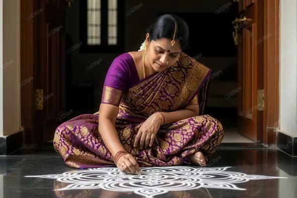 Intricate Floor Mandala Creation