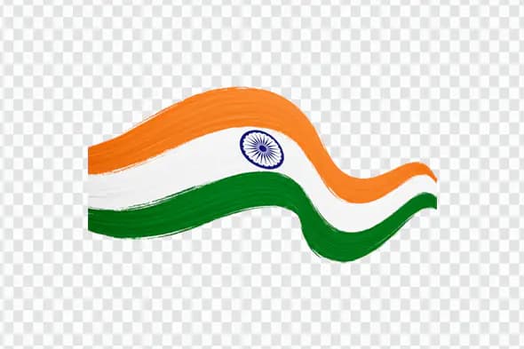 Flowing Indian Flag Colors with Ashoka Chakra PNG