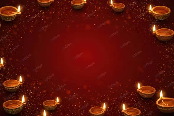 Diwali Diyas Border