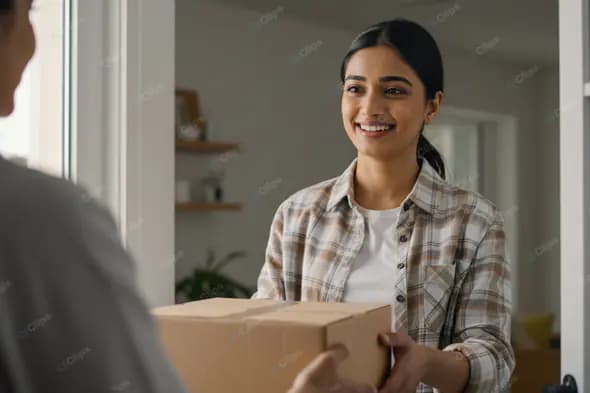 Friendly Delivery Service Interaction