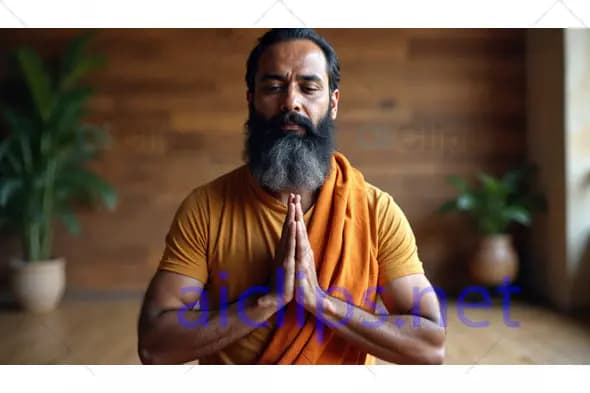Spiritual Man Meditating Indoors