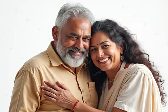 Elegant Mature Indian Couple Portrait