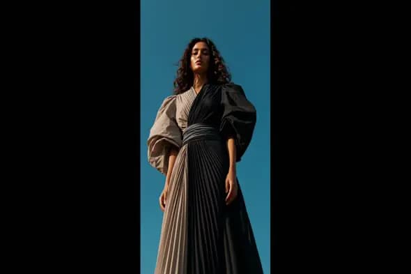 Avant-Garde Fashion in Dual-Tone Elegance