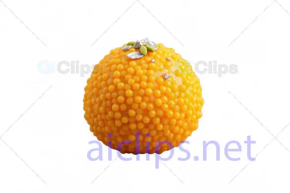 3D Model of Traditional Indian Motichoor Laddu with Silver Leaf
