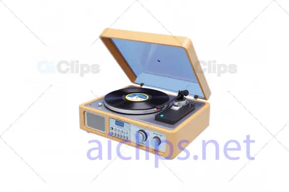 Modern Retro Vinyl Record Player 3D Model