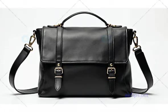 Black Leather Satchel Bag