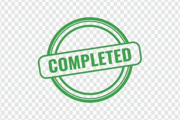 Green 'Completed' Rubber Stamp Task Approval Clipart PNG