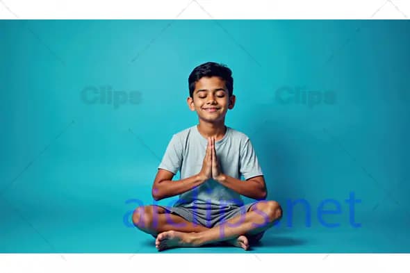 Meditating Young Boy