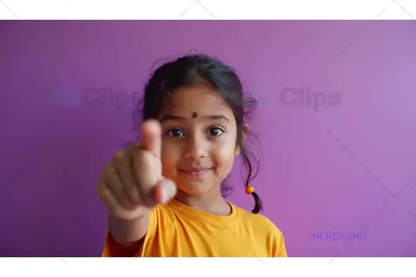 Girl Pointing Forward