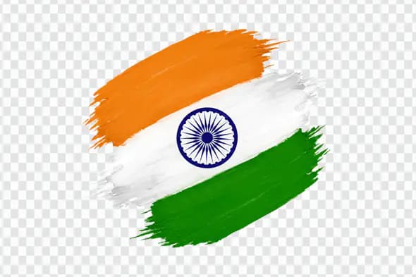 Tricolor Indian Flag Brush Stroke Design PNG