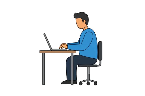 Minimalist Office Worker Vector