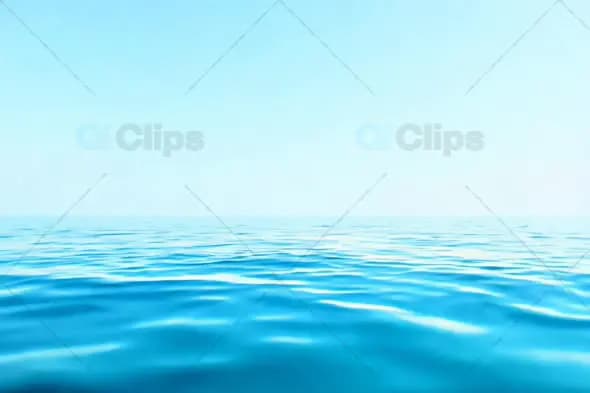 Calm Blue Ocean Horizon Under Clear Sky