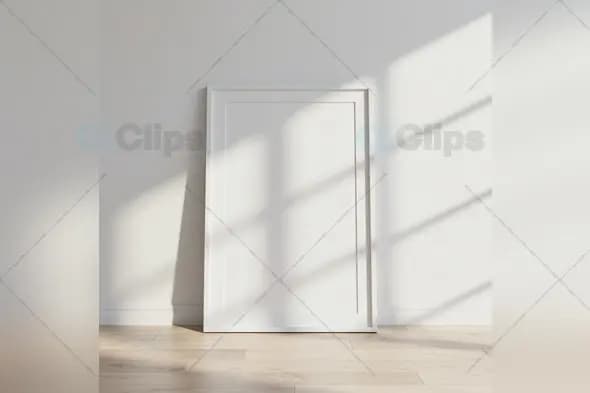 Minimalist White Frame Mockup with Natural Sunlight