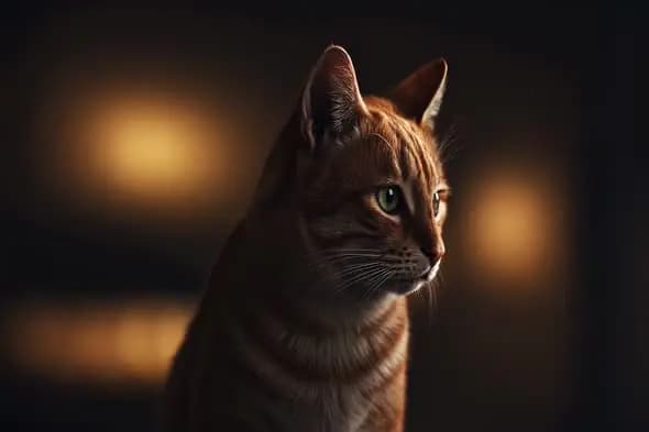 Majestic Feline Portrait Moody Atmospheric Lighting Backdrop